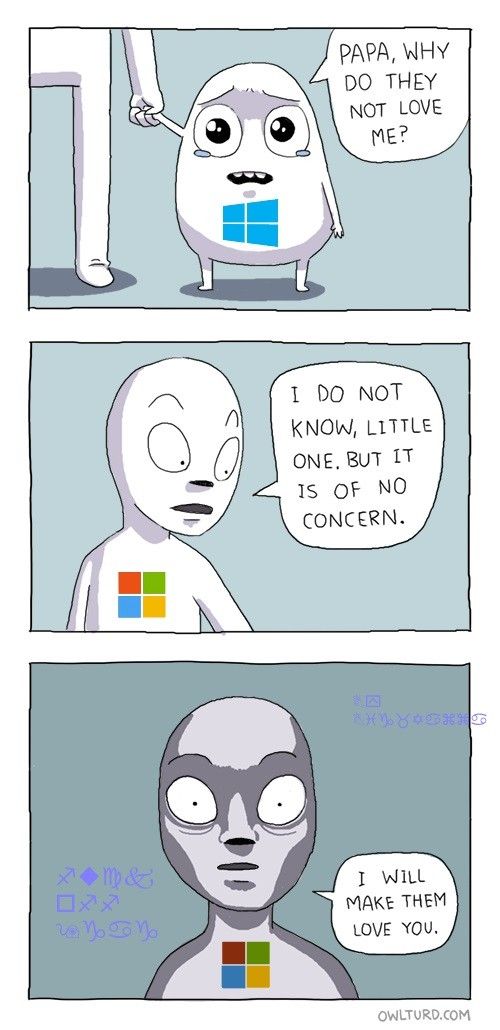 Комикс показва колко много е "обичан" Windows 10 5